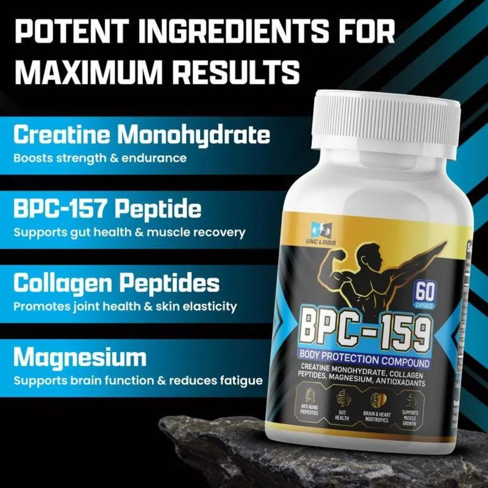 Creatine & Collagen Peptide Capsules for Muscle & Joint Support, 60ct